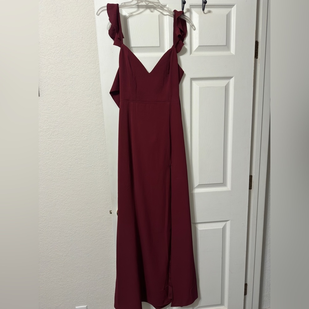 Burgundy prom/ wedding guest dress